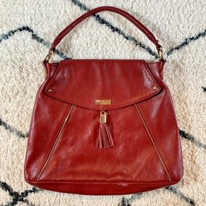 SALE🌟 Onna Ehrlich Maroon Leather Boho Satchel